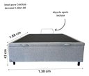 Ver mais imagens de Base Box com Baú Casal Linho Cinza 1,38 X 1,88 Reforçada