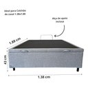 Ver mais imagens de Base Box com Baú Casal Linho Cinza 1,38 X 1,88 Reforçada
