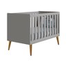 Berço Americano Théo New Cinza Fosco com Madeira - Reller - 1