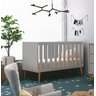 Berço Americano Théo New Cinza Fosco com Madeira - Reller - 2