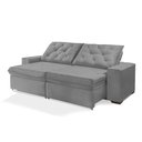 Ver imagem 1 de Sofá Retrátil e Reclinável 2.30m Estilo Estofados - Europa com Softgel D33 Velupluma "prata"