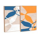 Ver imagem 3 de Quadro Decorativo Vibra Abstrato Flowers em 2 Telas com Moldura Filete