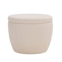 Ver imagem 1 de Puff Decorativo Redondo Kaira Bouclé Off White - Nexta Casa