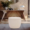 Ver imagem 2 de Puff Decorativo Redondo Kaira Bouclé Off White - Nexta Casa