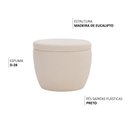 Ver imagem 3 de Puff Decorativo Redondo Kaira Bouclé Off White - Nexta Casa