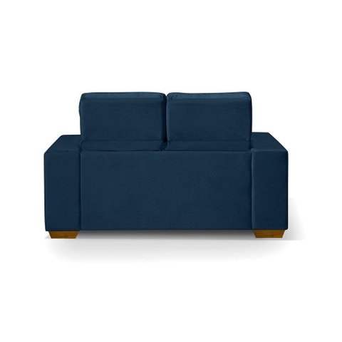 Sofá 2 Lugares 150cm Com Molas, Retrátil E Reclinável Azul