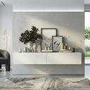 Ver imagem 1 de Aparador Eros 110 Suspenso com 2 Gavetas Estilo Minimalista para Sala Estar ou Escritório:branco