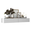 Ver imagem 4 de Aparador Eros 110 Suspenso com 2 Gavetas Estilo Minimalista para Sala Estar ou Escritório:branco