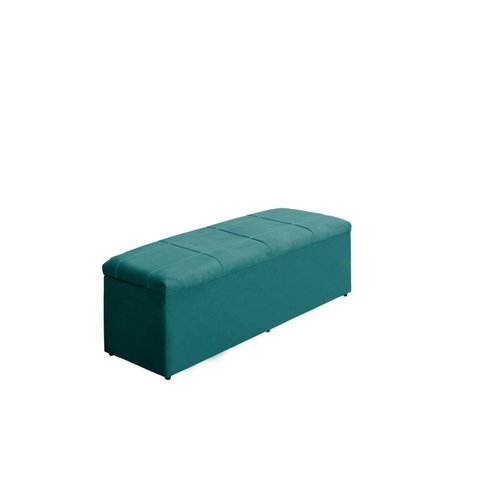 Calçadeira Baú Raissa 193 cm Suede Azul Tiffany