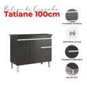 Ver imagem 6 de Balcão de Cozinha Tatiane com Tampo 100cm e Armário Aéreo Andréia 3 Portas Preto Fosco - Ajl