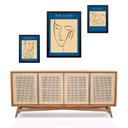 Ver imagem 1 de Set 3 Quadros Desenhos Picasso - Azul:moldura Preta