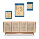 Ver imagem 2 de Set 3 Quadros Desenhos Picasso - Azul:moldura Preta