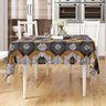 Toalha de Mesa Preta Geométrica Persa Quadrada 1,40M x 1,40M Tecido Jacquard - 1