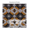 Toalha de Mesa Preta Geométrica Persa Quadrada 1,40M x 1,40M Tecido Jacquard - 4