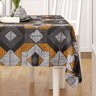 Toalha de Mesa Preta Geométrica Persa Quadrada 1,40M x 1,40M Tecido Jacquard - 2