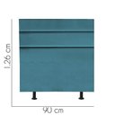 Ver imagem 3 de Cabeceira Estofada Cama Box Solteiro 90cm Argentina Corino Azul Turquesa- Mabe Magazine