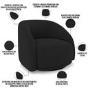 Ver imagem 7 de Poltrona Decorativa Giratória Angelina M03 Veludo Preto - Lyam Decor