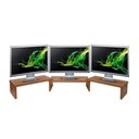 Ver imagem 5 de Suporte de Mesa Base Elevada Ajustável 3 Monitores Gamer Notebook Madeira Natural