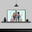 Ver imagem 2 de Kit 2 Quadros Melhores Amigas Viajantes 24x18cm - com Vidro:madeira Preta