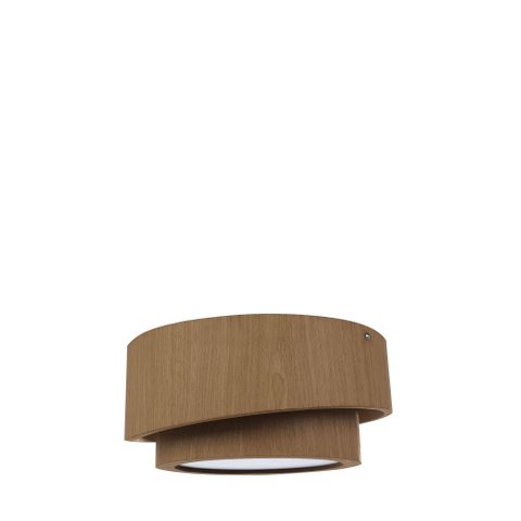 Plafon Doble Redondo 40cm - 3 Luzes Adrilustres Freijó