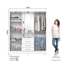 Ver imagem 3 de Guarda-Roupa 04 Portas e 03 Gavetas Branco Capelinha