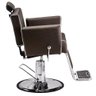 Cadeira Barbeiro Reclinável Salão Cabeleireiro Marrom Dompel - 5