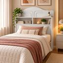 Ver imagem 1 de Cabeceira de Solteiro 0,90 para Cama Box com Prateleira e 2 Nichos em MDF