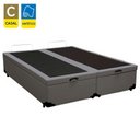 Ver imagem 2 de Box Baú Casal Bipartido Sintético Mega Cama Cinza