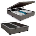 Ver imagem 1 de Box Baú Casal Bipartido Sintético Mega Cama Cinza