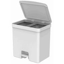 Ver imagem 2 de Lixeira De Pedal 20 Litros Com Duplo Compartimento - Branco