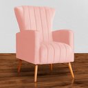 Ver imagem 2 de Poltrona Pés Palito Decorativa Melinda Sala Veludo:rosa/liso