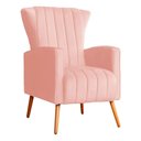 Ver imagem 5 de Poltrona Pés Palito Decorativa Melinda Sala Veludo:rosa/liso