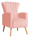 Ver imagem 5 de Poltrona Pés Palito Decorativa Melinda Sala Veludo:rosa/liso
