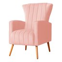 Ver imagem 3 de Poltrona Pés Palito Decorativa Melinda Sala Veludo:rosa/liso
