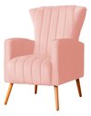 Ver imagem 3 de Poltrona Pés Palito Decorativa Melinda Sala Veludo:rosa/liso