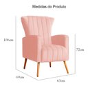 Ver imagem 7 de Poltrona Pés Palito Decorativa Melinda Sala Veludo:rosa/liso