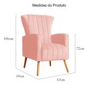 Ver imagem 7 de Poltrona Pés Palito Decorativa Melinda Sala Veludo:rosa/liso