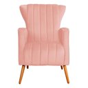 Ver imagem 4 de Poltrona Pés Palito Decorativa Melinda Sala Veludo:rosa/liso