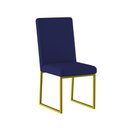 Ver imagem 5 de Kit 4 Cadeiras para Mesa de Jantar Base Industrial Dourado Balaqui Azul Marinho