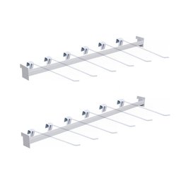KIT - 2 Réguas para Gondola 91cm + 12 ganchos simples 30cm - Sa Gondolas - 1