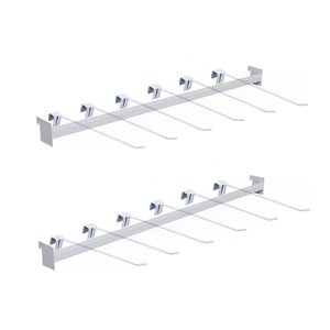 KIT - 2 Réguas para Gondola 91cm + 12 ganchos simples 30cm - Sa Gondolas