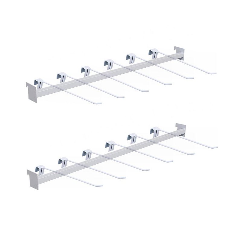 KIT - 2 Réguas para Gondola 91cm + 12 ganchos simples 30cm - Sa Gondolas