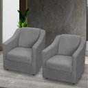 Ver imagem 2 de Kit 6 Poltronas Decorativas para Sala Recepção Consultório Manicure Cadeira Mila Suede