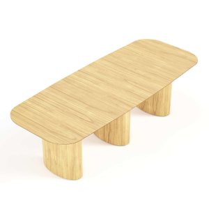 Mesa de Jantar Orgânica Tivoli 320cm X 110cm 10 Lugares Lamina Cinamomo Damasco