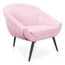 Ver imagem 3 de Kit 01 Namoradeira 02 Lugares e 01 Poltrona Giovana Suede de Ferro Rosa Bebê