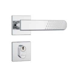 Fechadura Stam Externa 803/21 Cromado Roseta Quadrada de Inox - 1