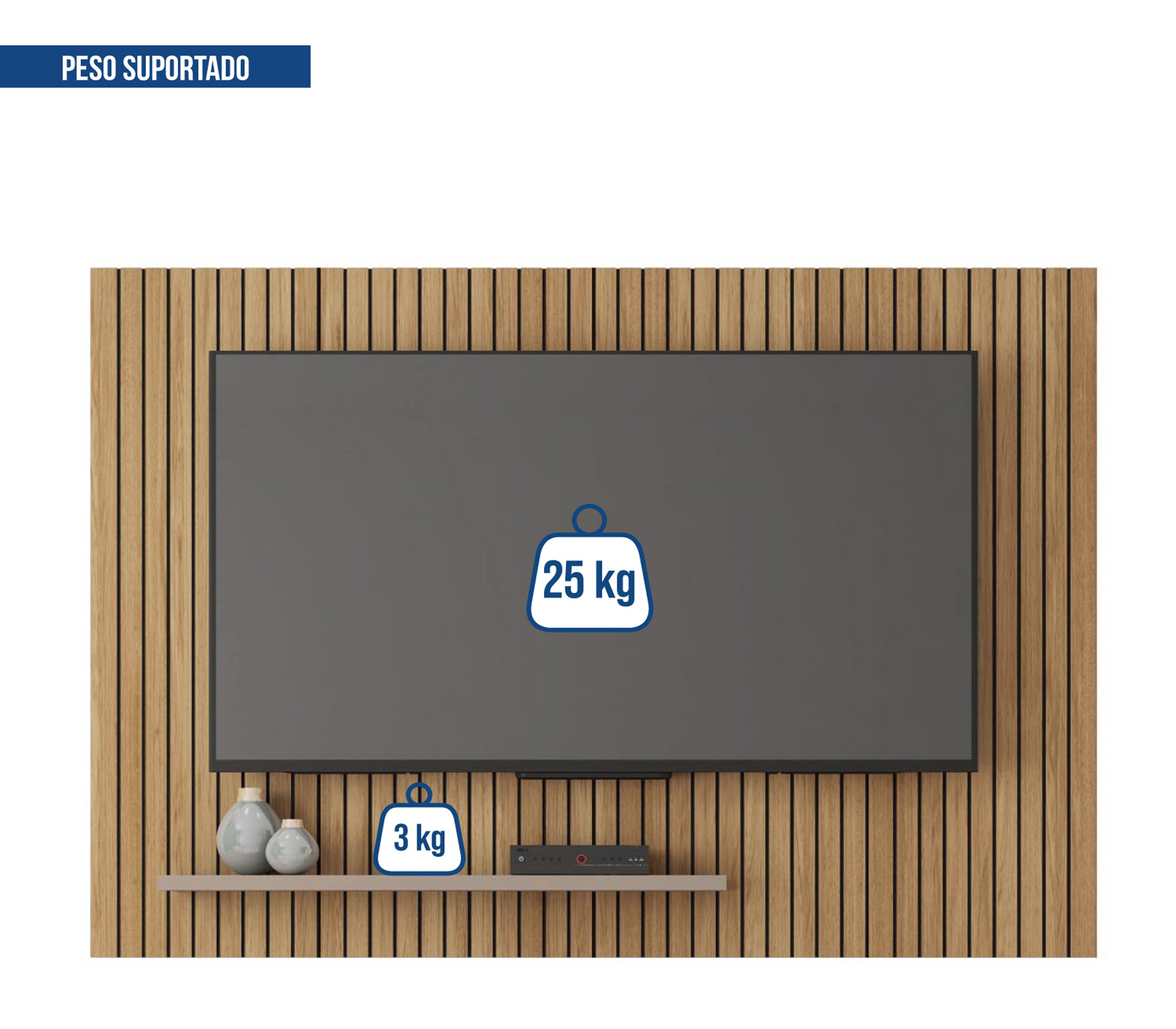 Painel para Tv Aegon para Sala e Quarto Premium Rack Estilo Moderno Luxo Suspenso - 5