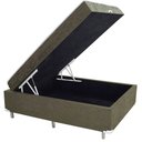 Ver imagem 1 de Cama Box Baú Casal Conjugado Ortopédico Suede Bege 45x138x188