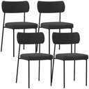 Ver imagem 3 de Kit 04 Cadeiras Decorativa para Sala de Jantar Melina L02 Bouclê Preto - Lyam Decor