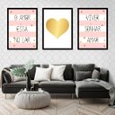 Ver imagem 1 de Kit 3 Quadros O Amor Está No Ar 33x24cm - com vidro:Madeira preta
